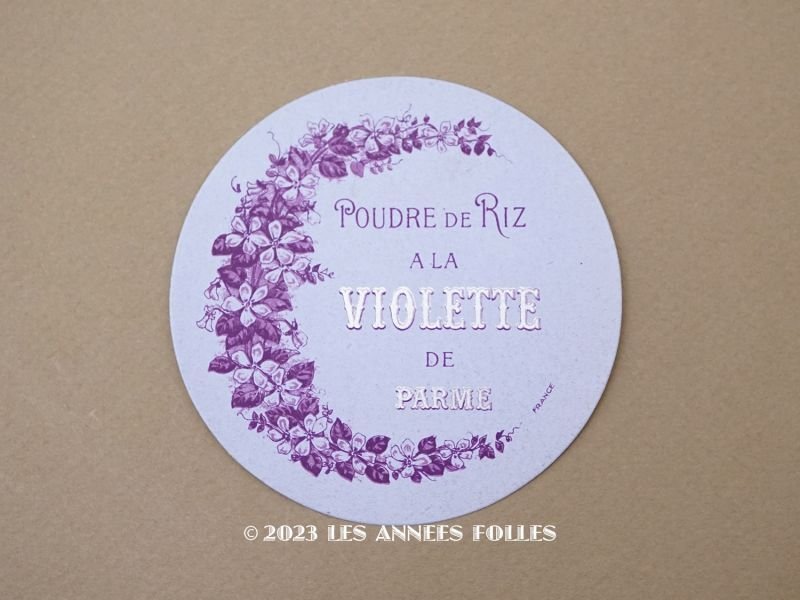 画像1: アンティーク パウダーボックスのラベル POUDRE DE RIZ A LA VIOLETTES DE PARME - ROGER&GALLET -