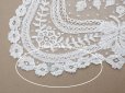 画像7: アンティーク  王冠紋章＆イニシャルの刺繍入り 結婚式のハンカチ アプリカシオン・アングルテール (ボビンレース)　