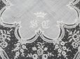 画像4: アンティーク  王冠紋章＆イニシャルの刺繍入り 結婚式のハンカチ アプリカシオン・アングルテール (ボビンレース)　