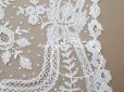 画像9: アンティーク  王冠紋章＆イニシャルの刺繍入り 結婚式のハンカチ アプリカシオン・アングルテール (ボビンレース)　