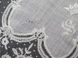 画像6: アンティーク  王冠紋章＆イニシャルの刺繍入り 結婚式のハンカチ アプリカシオン・アングルテール (ボビンレース)　