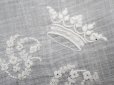 画像5: アンティーク  王冠紋章＆イニシャルの刺繍入り 結婚式のハンカチ アプリカシオン・アングルテール (ボビンレース)　