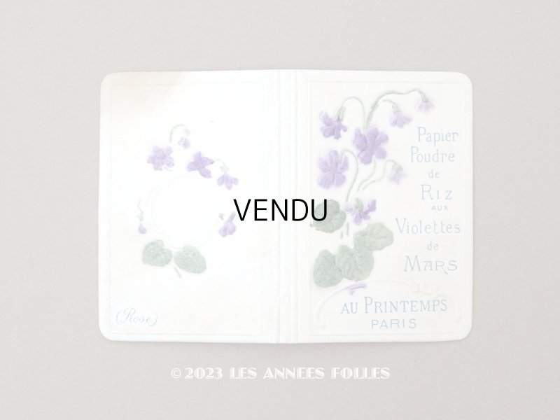 画像1: アンティーク 菫のおしろい紙のカバー PAPIER POUDRE DE RIZ AUX VIOLETTES DE MARS - AU PRINTEMPS PARIS -