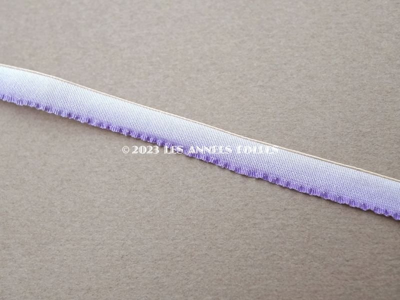 画像3: 19世紀末 アンティーク 極細　シルク製 フリル付トリム  6mm幅 薄紫 