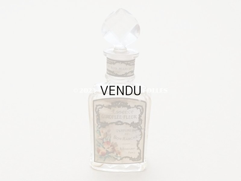 画像2: アンティーク 香水瓶　パウダーピンクのラベル　ESSENCE GIROFLEE FLEUR - AU BON MARCHE -