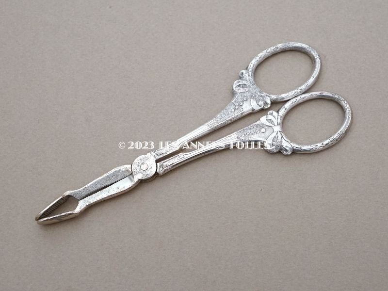 画像5:  アンティーク リボン柄 シュガートング シザー型