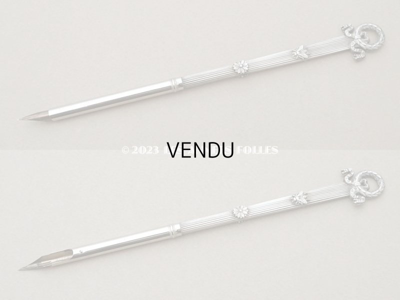 画像12: アンティーク レタリングセット 月桂冠&蜂＆マーガレット インク瓶＆ペン軸 & シーリングスタンプ ＆ レターオープナー & ペーパーナイフ