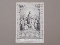 19世紀末 アンティーク 版画 キリストと天使達 21.4×15cm