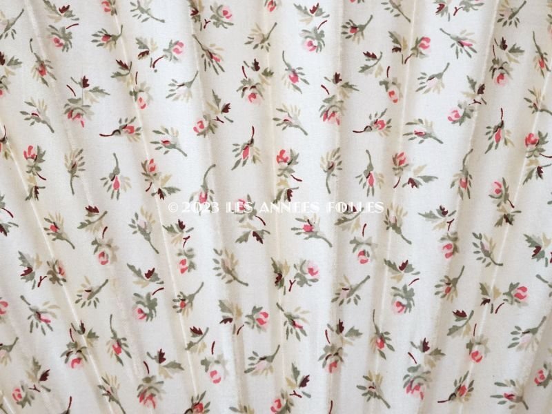 画像7: 1900年頃 アンティーク ファン ピンクの薔薇模様　シルク＆ボーン製