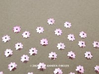 19世紀末 アンティーク メタル製 5mm 花型 立体 スパンコール ピンク 100ピースのセット 