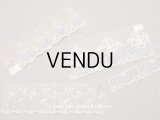 1930年頃 アンティーク レースサンプル4点セット　薄紫の薔薇刺繍入り 