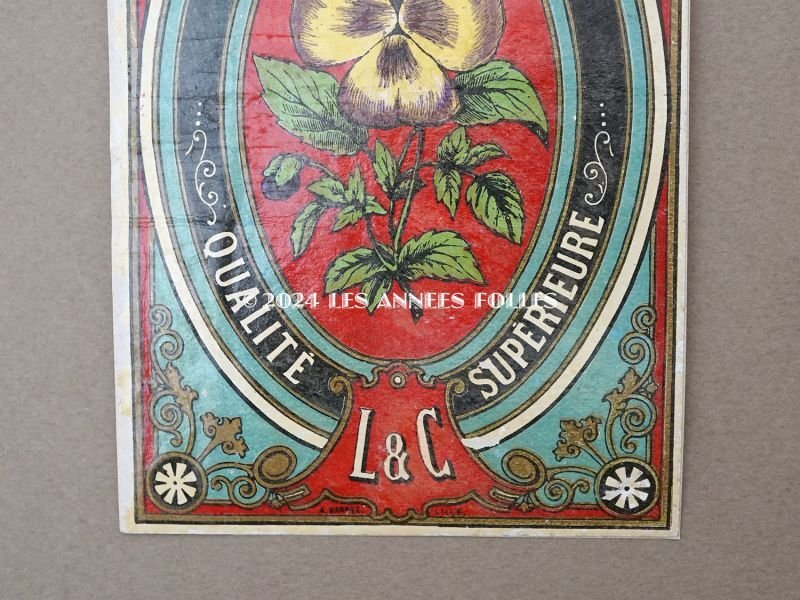 画像3: 19世紀　アンティーク 糸箱のラベル パンジー　FIL A LA PENSEE L&C