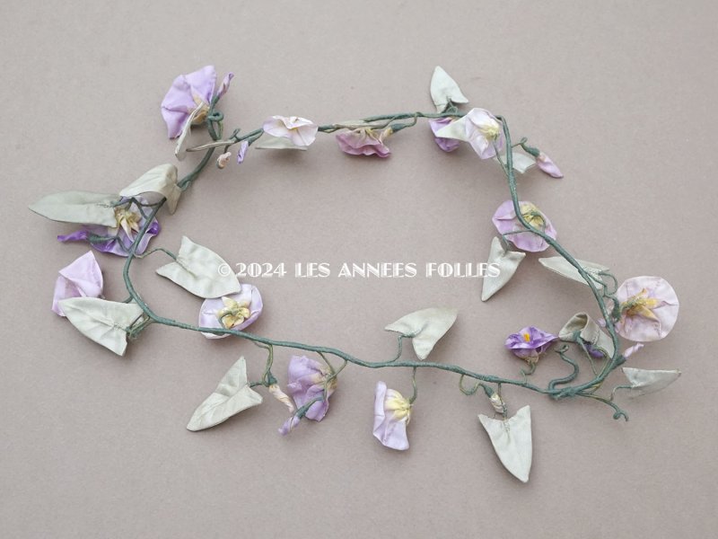 画像8: アンティーク 朝顔の布花のリース 