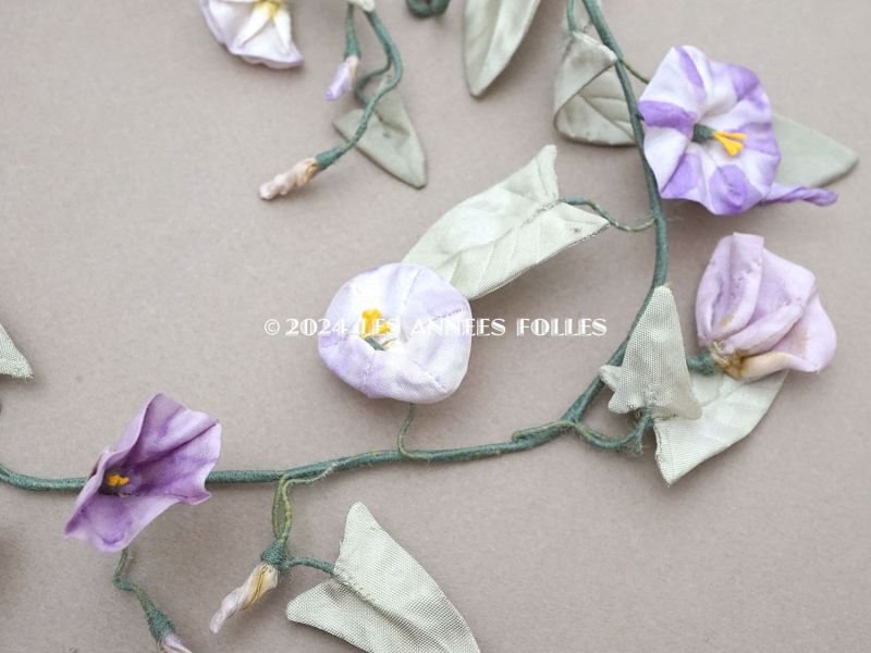 画像6: アンティーク 朝顔の布花のリース 