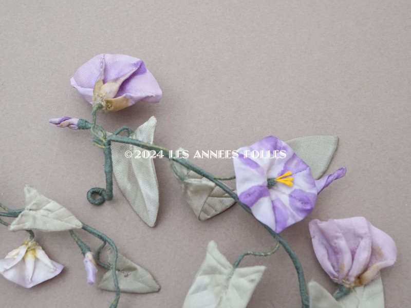 画像7: アンティーク 朝顔の布花のリース 