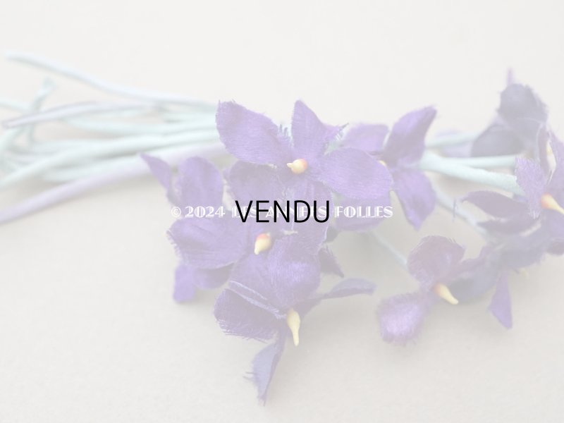 画像2: アンティーク 菫の布花 シルクサテン　深紫