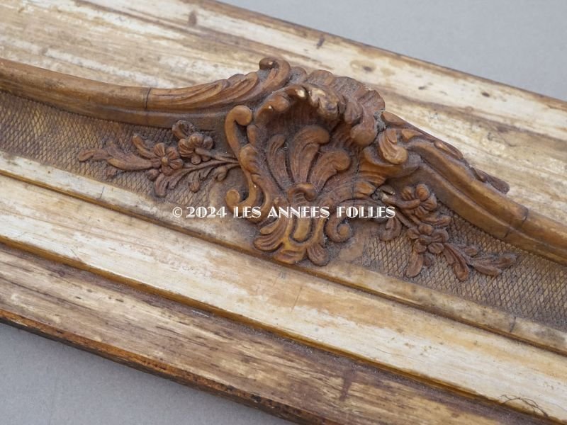 画像5: ＊蚤の市＊アンティーク 木製 ミラーフレームのサンプル ロカイユ装飾 55×13.5cm