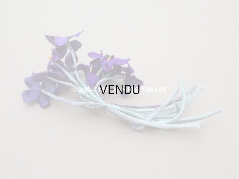 画像5: アンティーク 菫の布花 シルクサテン　深紫