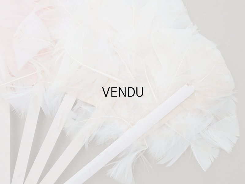 画像5: 1900年頃 アンティーク ファン パウダーピンクのフェザー 