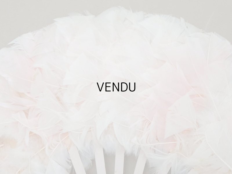 画像4: 1900年頃 アンティーク ファン パウダーピンクのフェザー 