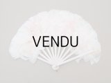 1900年頃 アンティーク ファン パウダーピンクのフェザー 