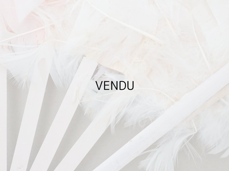 画像6: 1900年頃 アンティーク ファン パウダーピンクのフェザー 