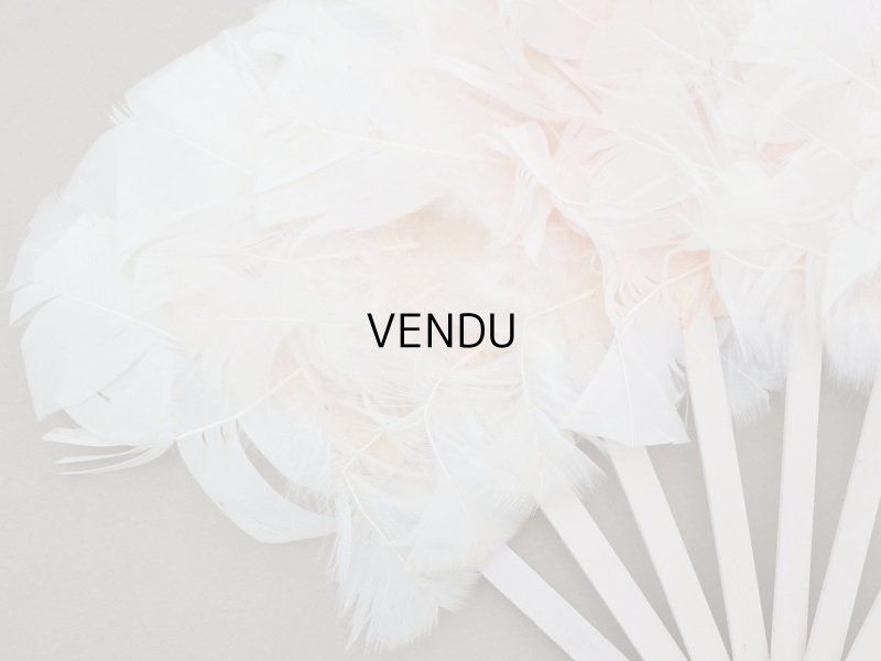 画像3: 1900年頃 アンティーク ファン パウダーピンクのフェザー 