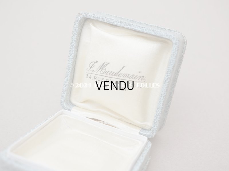 画像7: アンティーク ジュエリーボックス 金彩入り グレイッシュブルー