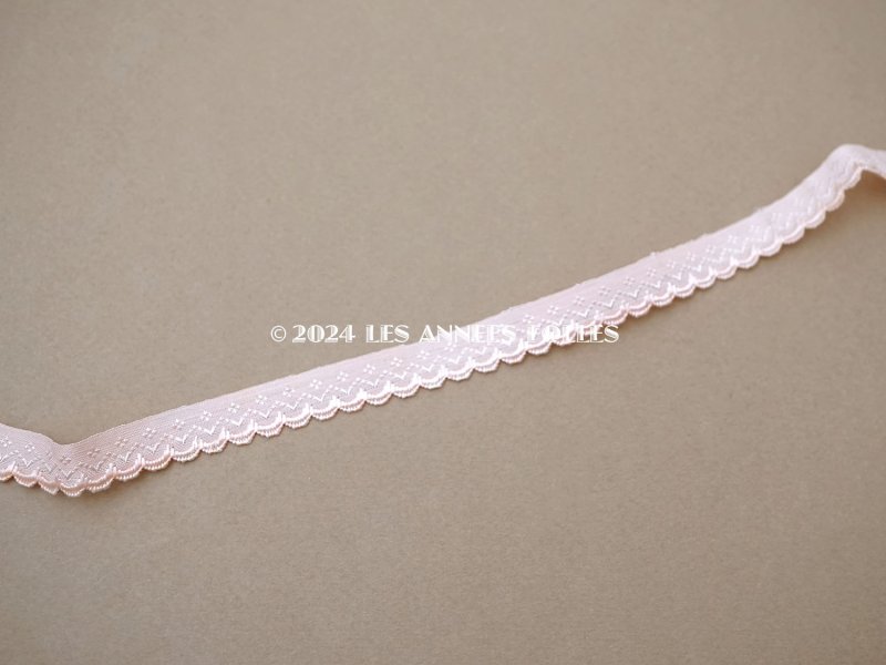 画像3: アンティーク スカラップトリム 刺繍入り　ピンク 1.2cm幅 