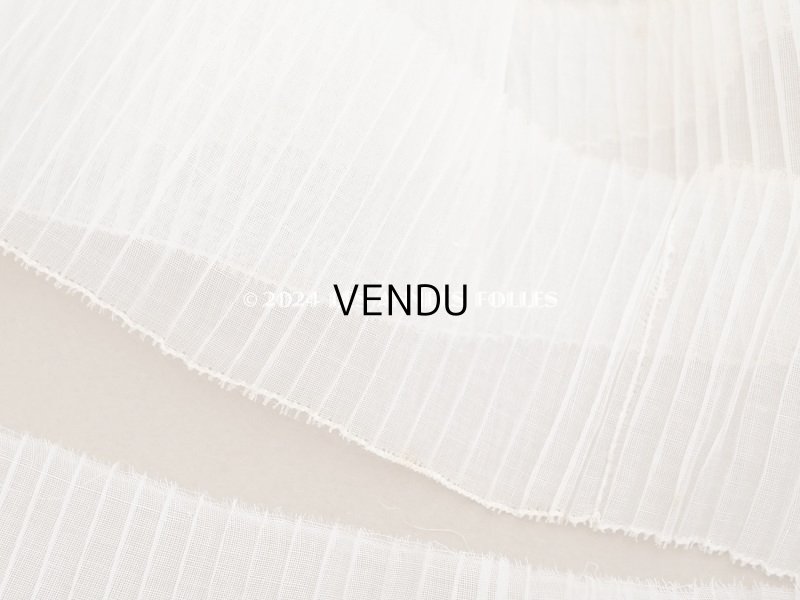 画像3: アンティーク オーガンジーのプリーツリボン オフホワイト 4.8m 6.3cm幅  