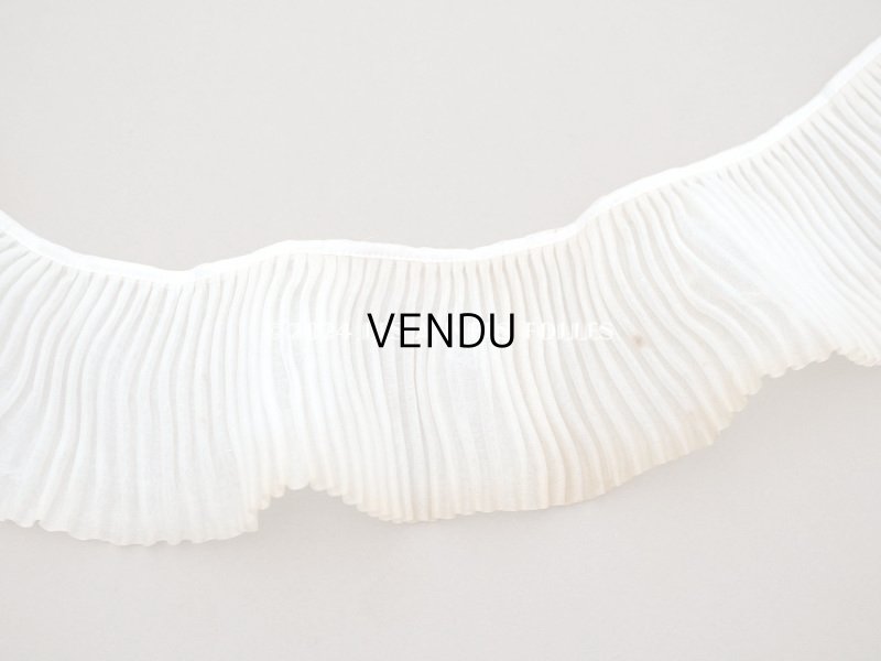 画像4: アンティーク 幅広 プリーツリボン オフホワイト 124cm 8cm幅  