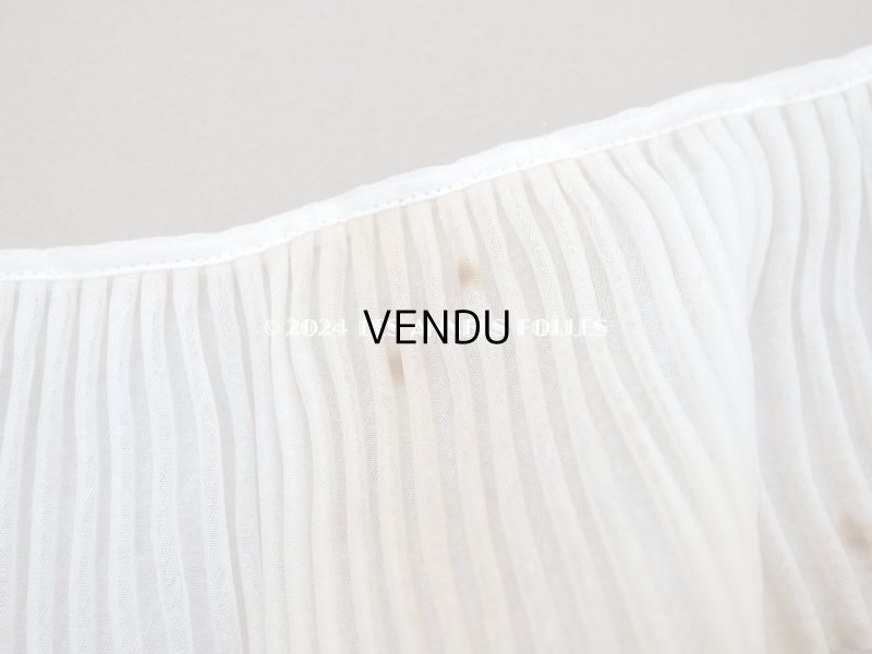 画像7: アンティーク 幅広 プリーツリボン オフホワイト 124cm 8cm幅  
