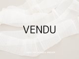 アンティーク オーガンジーのプリーツリボン オフホワイト 4.8m 6.3cm幅  