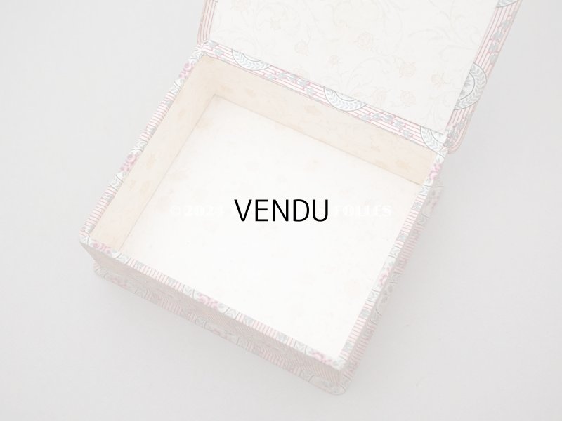 画像9: 1900年頃 アンティーク 薔薇模様&ストライプ　カルトナージュボックス 