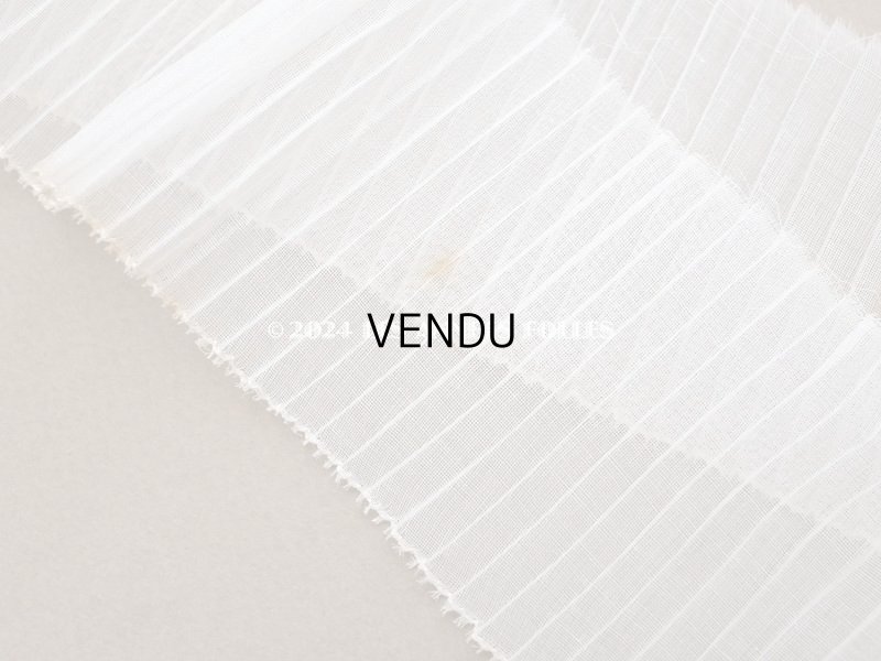 画像4: アンティーク オーガンジーのプリーツリボン オフホワイト 4.8m 6.3cm幅  