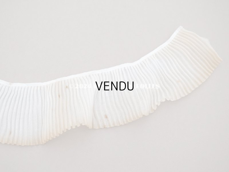 画像6: アンティーク 幅広 プリーツリボン オフホワイト 124cm 8cm幅  