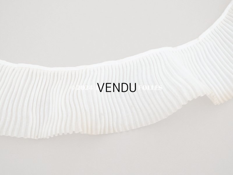 画像5: アンティーク 幅広 プリーツリボン オフホワイト 124cm 8cm幅  