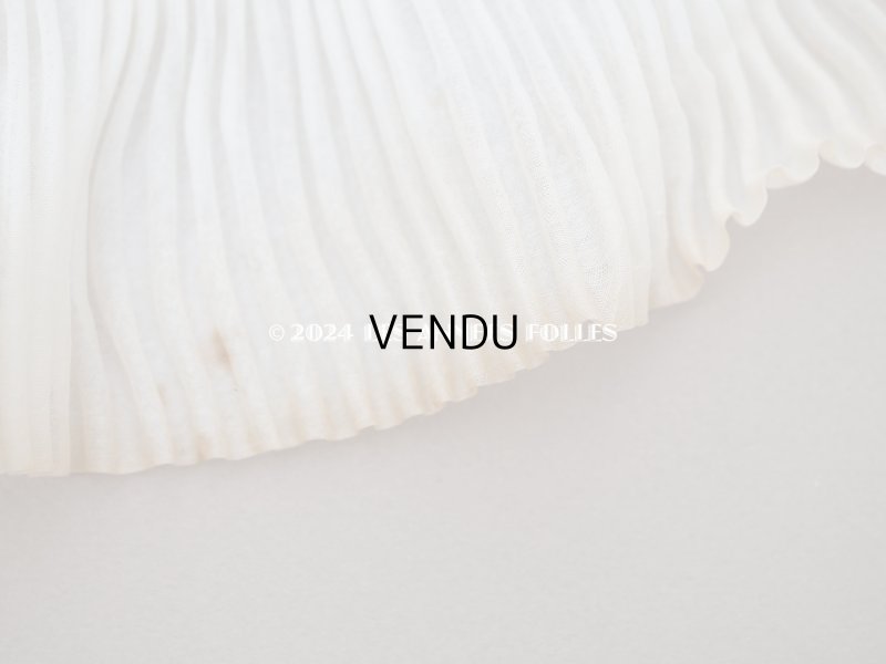 画像8: アンティーク 幅広 プリーツリボン オフホワイト 124cm 8cm幅  