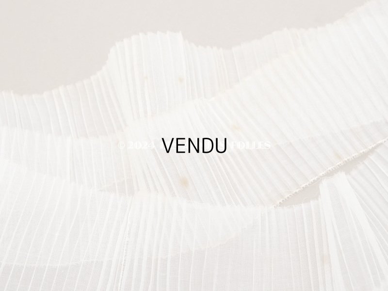 画像5: アンティーク オーガンジーのプリーツリボン オフホワイト 4.8m 6.3cm幅  