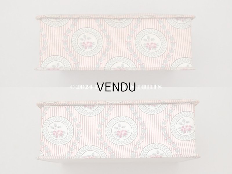 画像7: 1900年頃 アンティーク 薔薇模様&ストライプ　カルトナージュボックス 