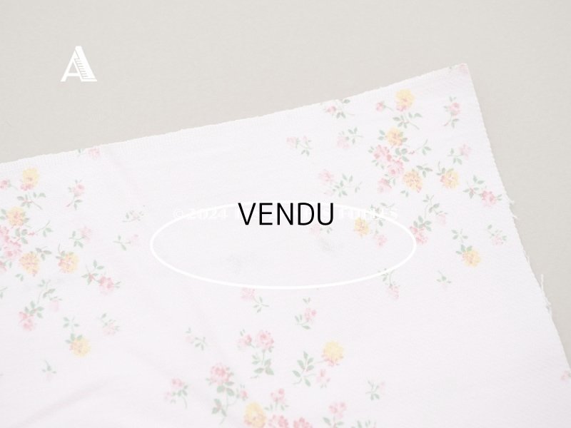 画像8: アンティーク  小花柄 コットン製ファブリック ベビーピンク　- BADIN & FILS -