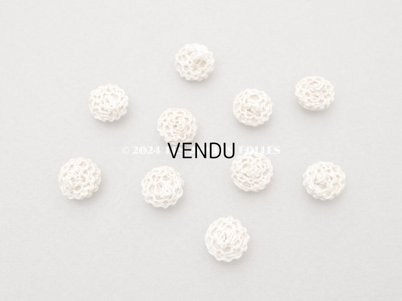 画像5: 1900年頃 アンティーク　花モチーフ コットンクロシェのボタン　10ピースのセット　11mm 