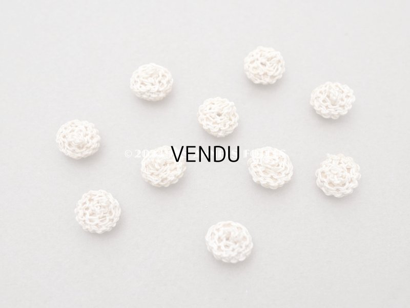 画像7: 1900年頃 アンティーク　花モチーフ コットンクロシェのボタン　10ピースのセット　11mm 