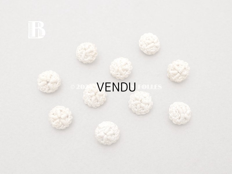 画像6: 1900年頃 アンティーク　花モチーフ コットンクロシェのボタン　10ピースのセット　11mm 