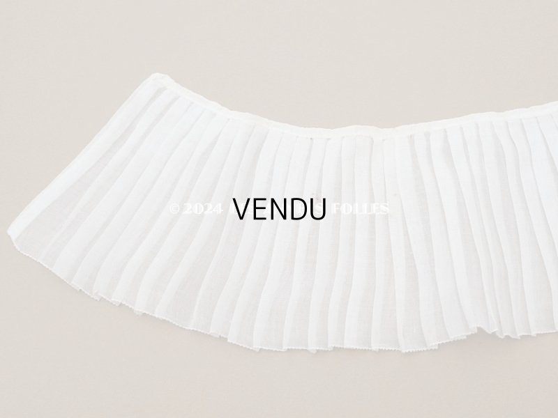 画像7: アンティーク  幅広 プリーツリボン オーガンジー オフホワイト 12.2~12.5cm幅