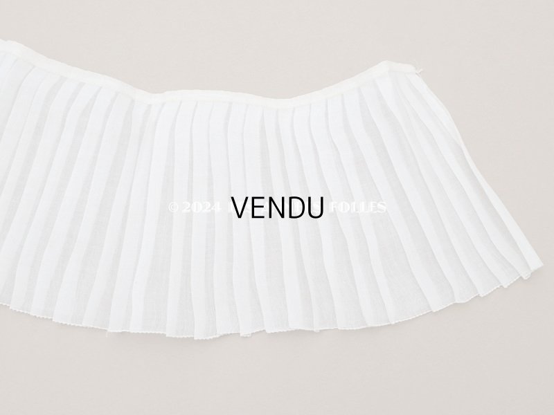 画像5: アンティーク  幅広 プリーツリボン オーガンジー オフホワイト 12.2~12.5cm幅