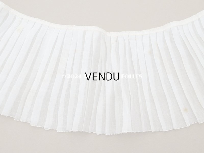 画像4: アンティーク  幅広 プリーツリボン オーガンジー オフホワイト 12.2~12.5cm幅