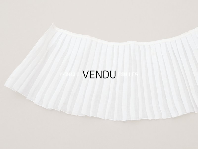 画像3: アンティーク  幅広 プリーツリボン オーガンジー オフホワイト 12.2~12.5cm幅