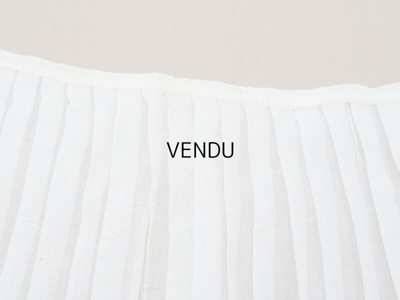 画像10: アンティーク  幅広 プリーツリボン オーガンジー オフホワイト 12.2~12.5cm幅