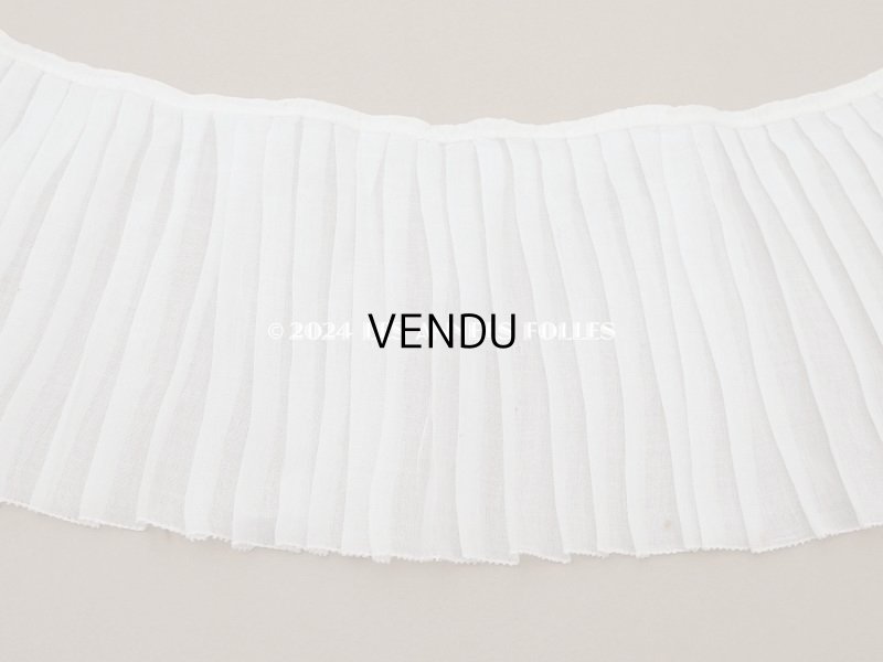 画像8: アンティーク  幅広 プリーツリボン オーガンジー オフホワイト 12.2~12.5cm幅